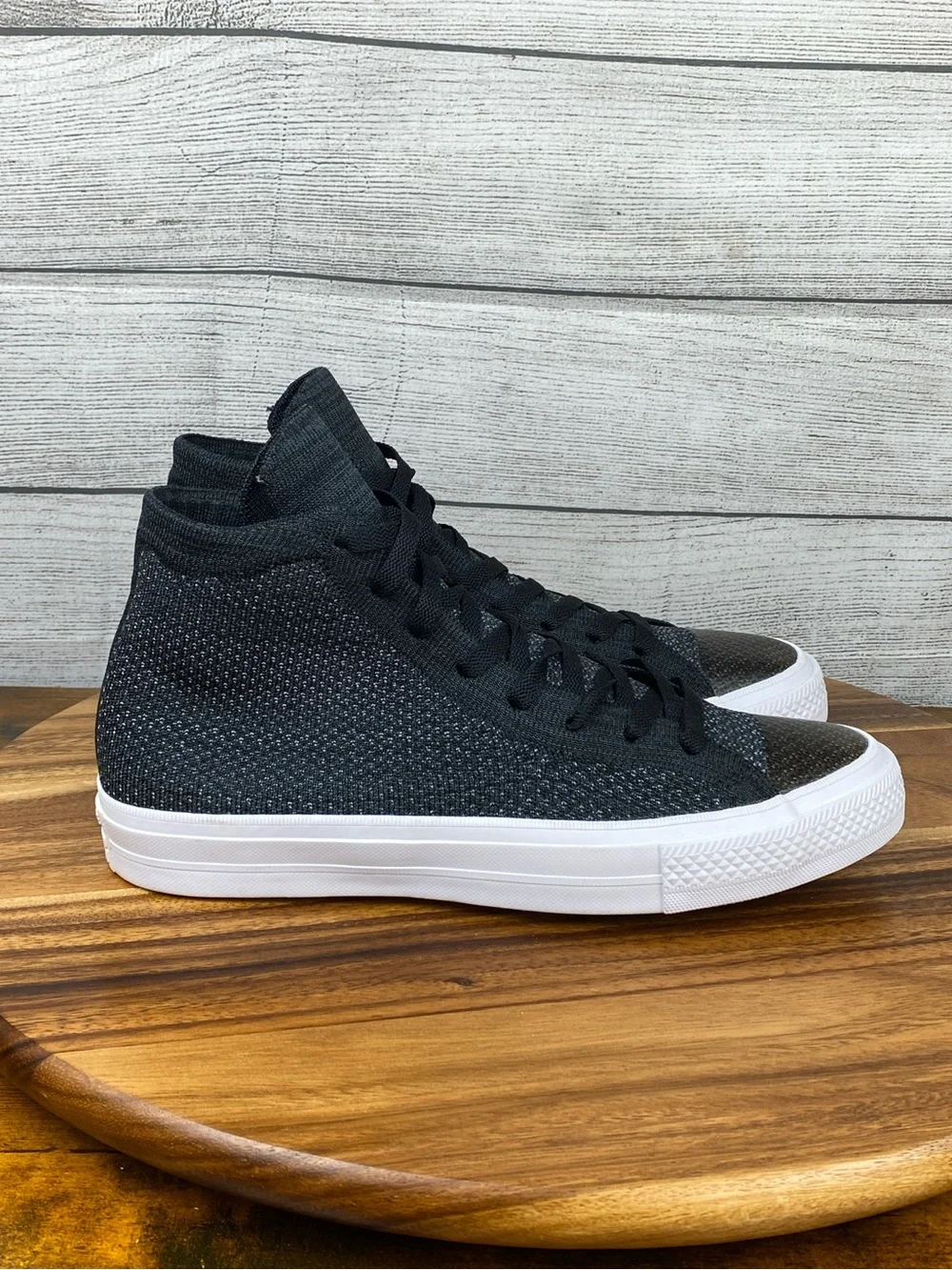 Converse Chuck Taylor All Star Nike Flyknit High Black Shoe 156736C Mens Size 8